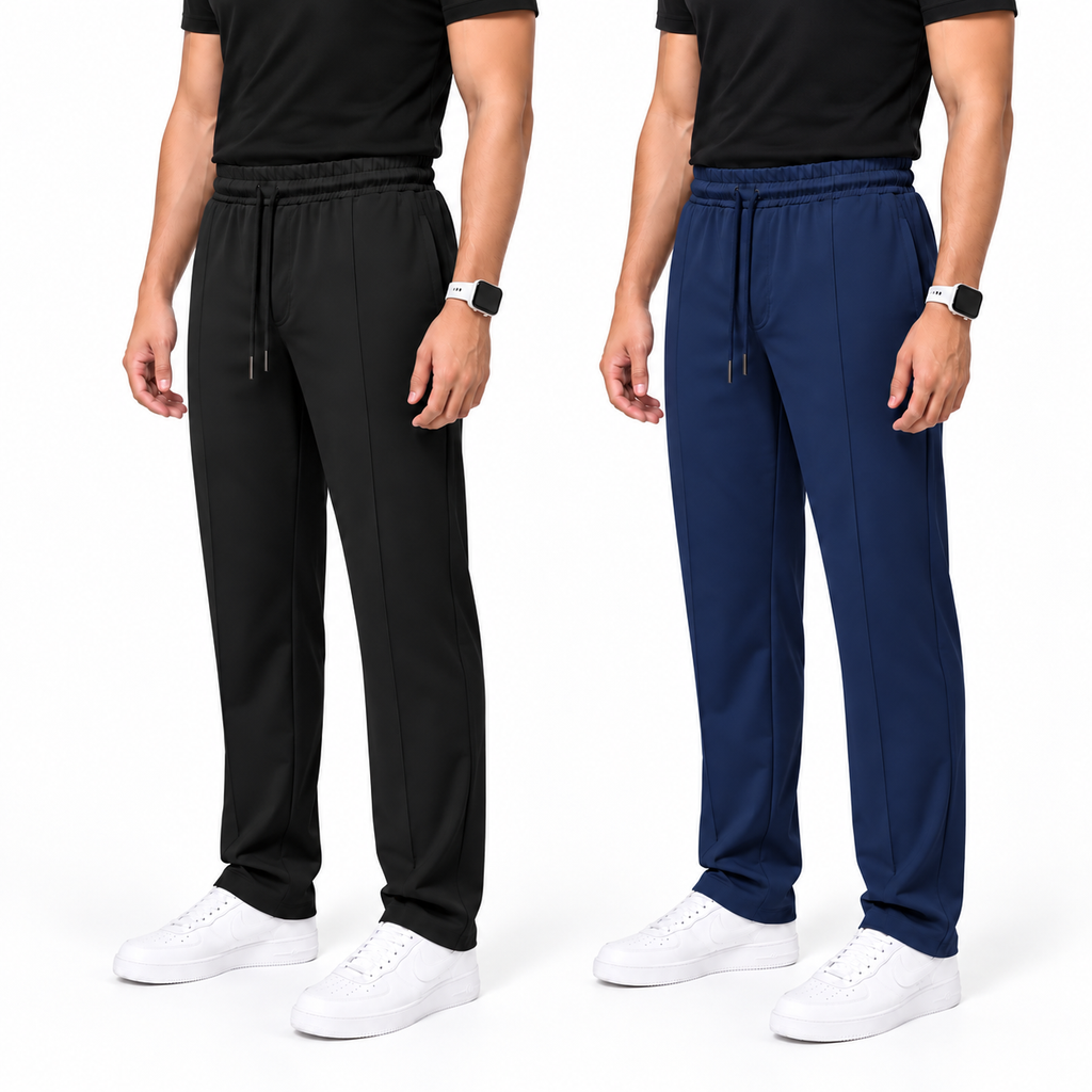 Men's Center Line Stitch Pleated Trousers – Premium Lycra