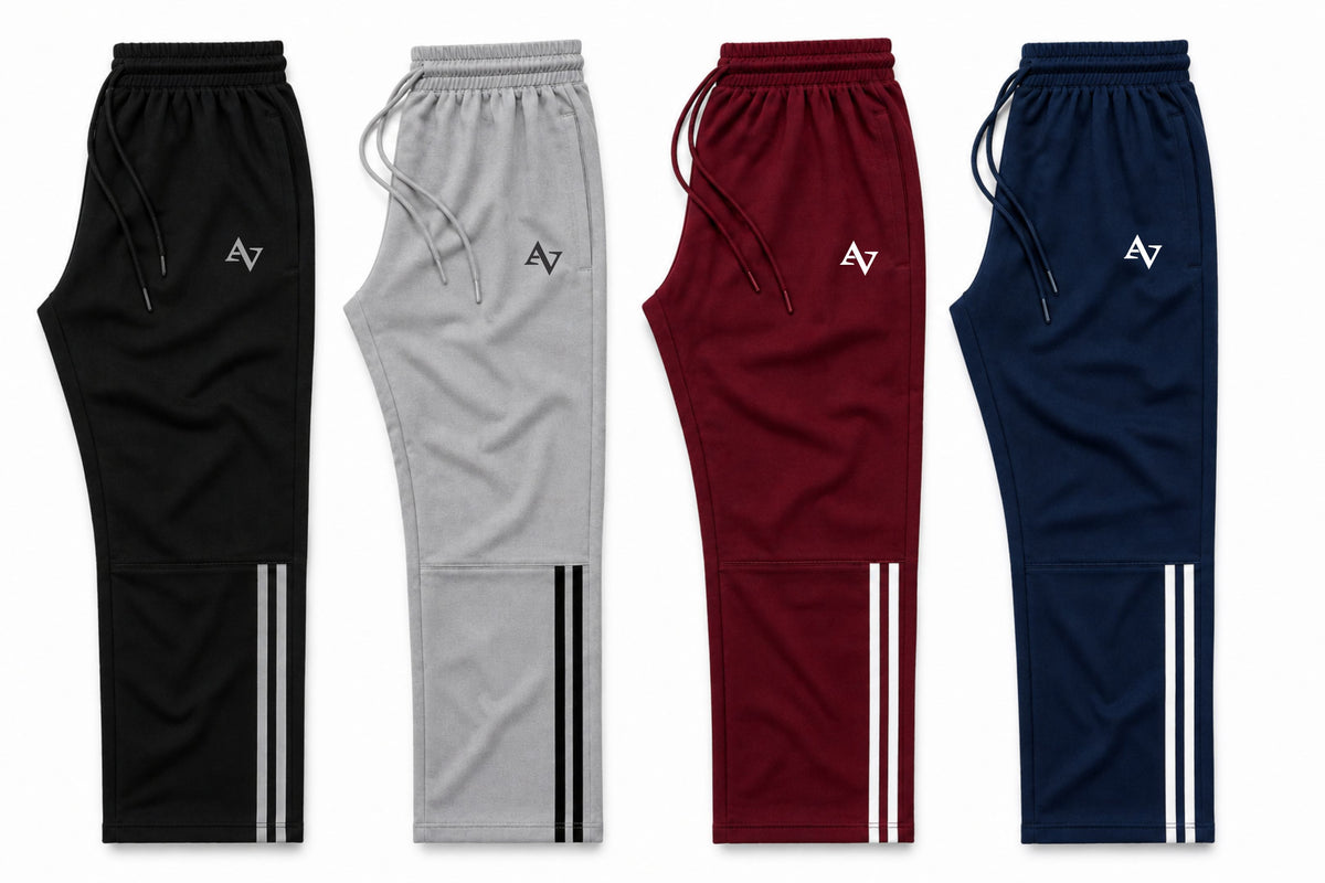 Pack of 2 Men’s Straight-Fit Trousers with Signature Side Stripes - Straight Fit Essentials