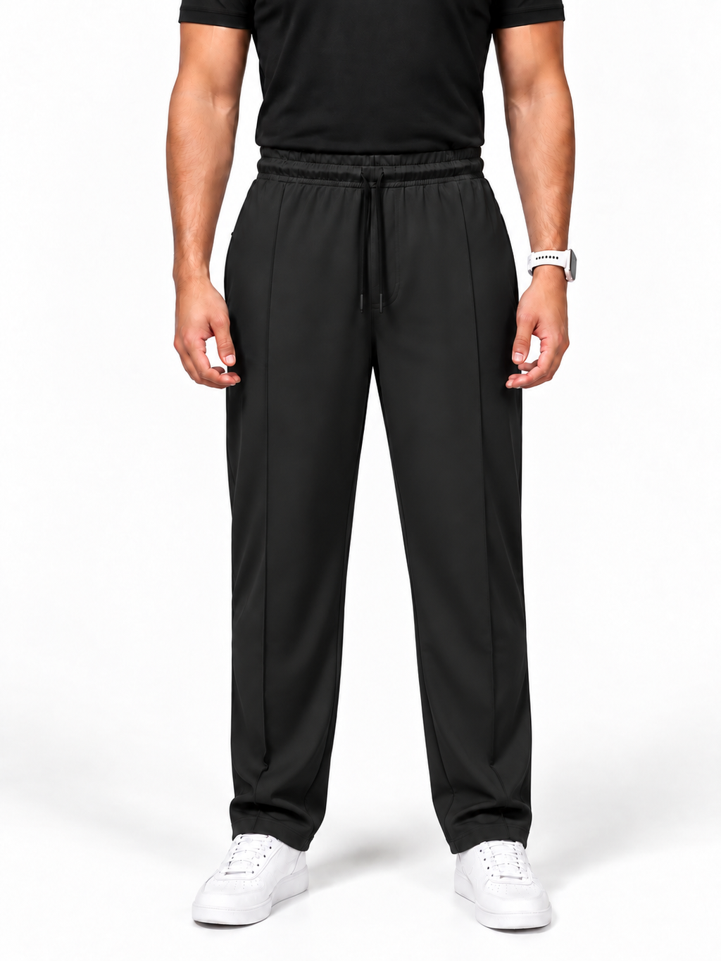 Men's Center Line Stitch Pleated Trousers – Premium Lycra