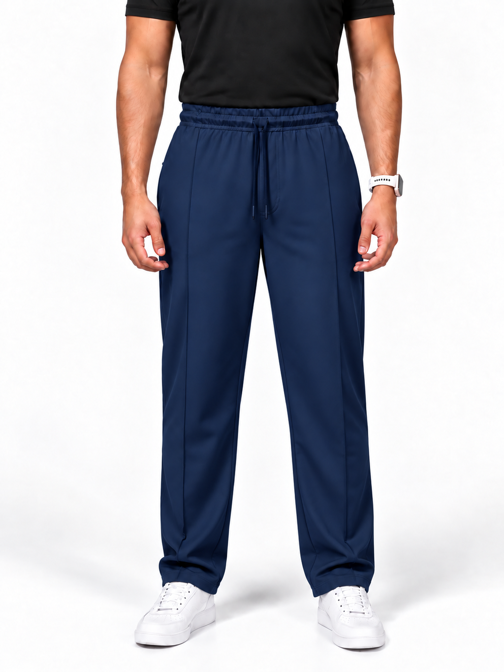 Men's Center Line Stitch Pleated Trousers – Premium Lycra