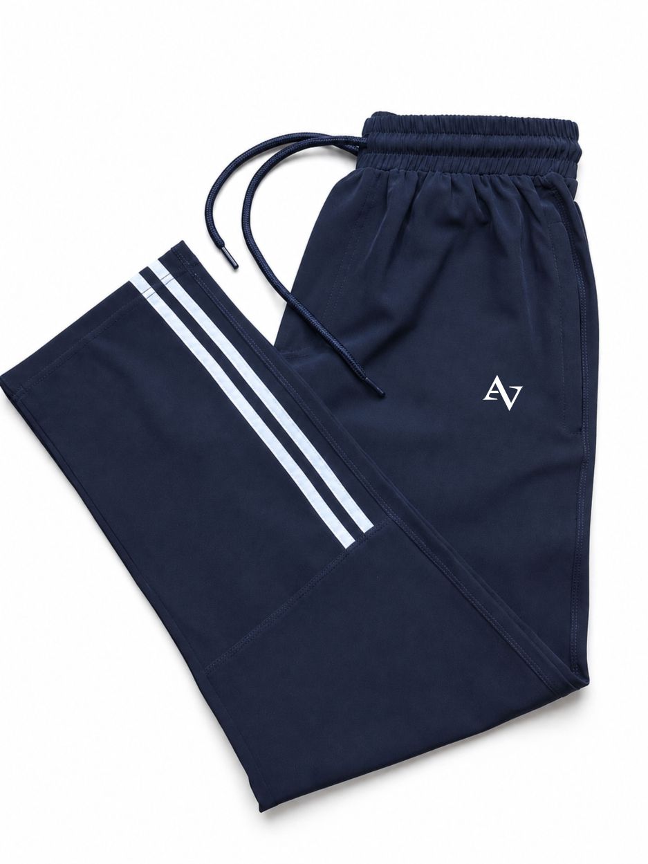 Pack of 2 Men’s Straight-Fit Trousers with Signature Side Stripes - Straight Fit Essentials