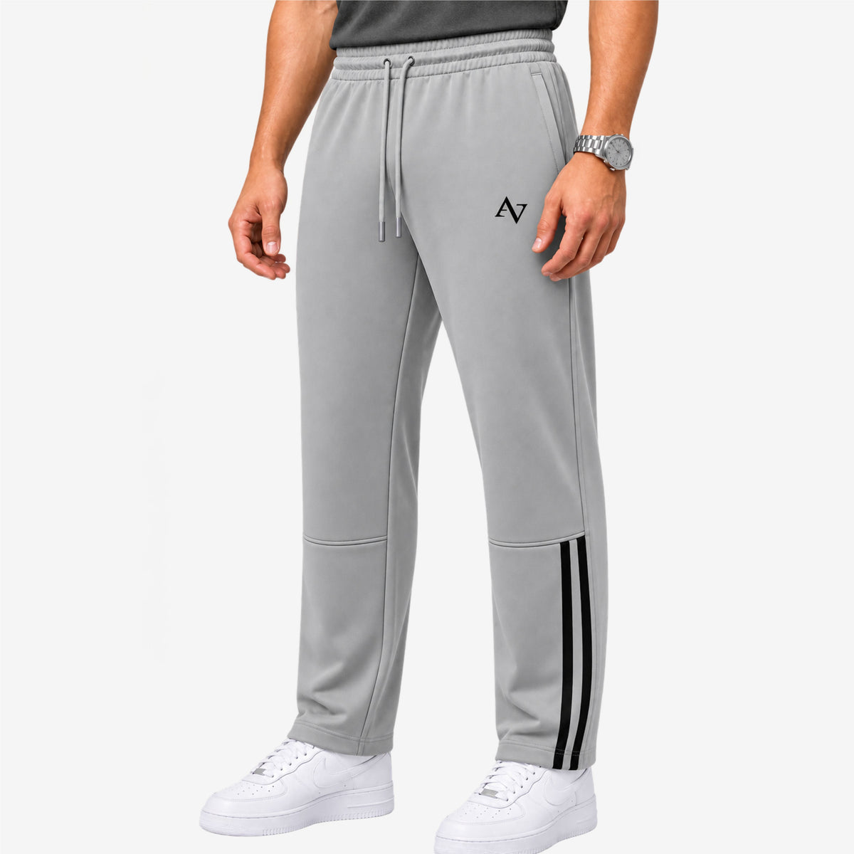 Men’s Straight-Fit Trousers with Signature Side Stripes