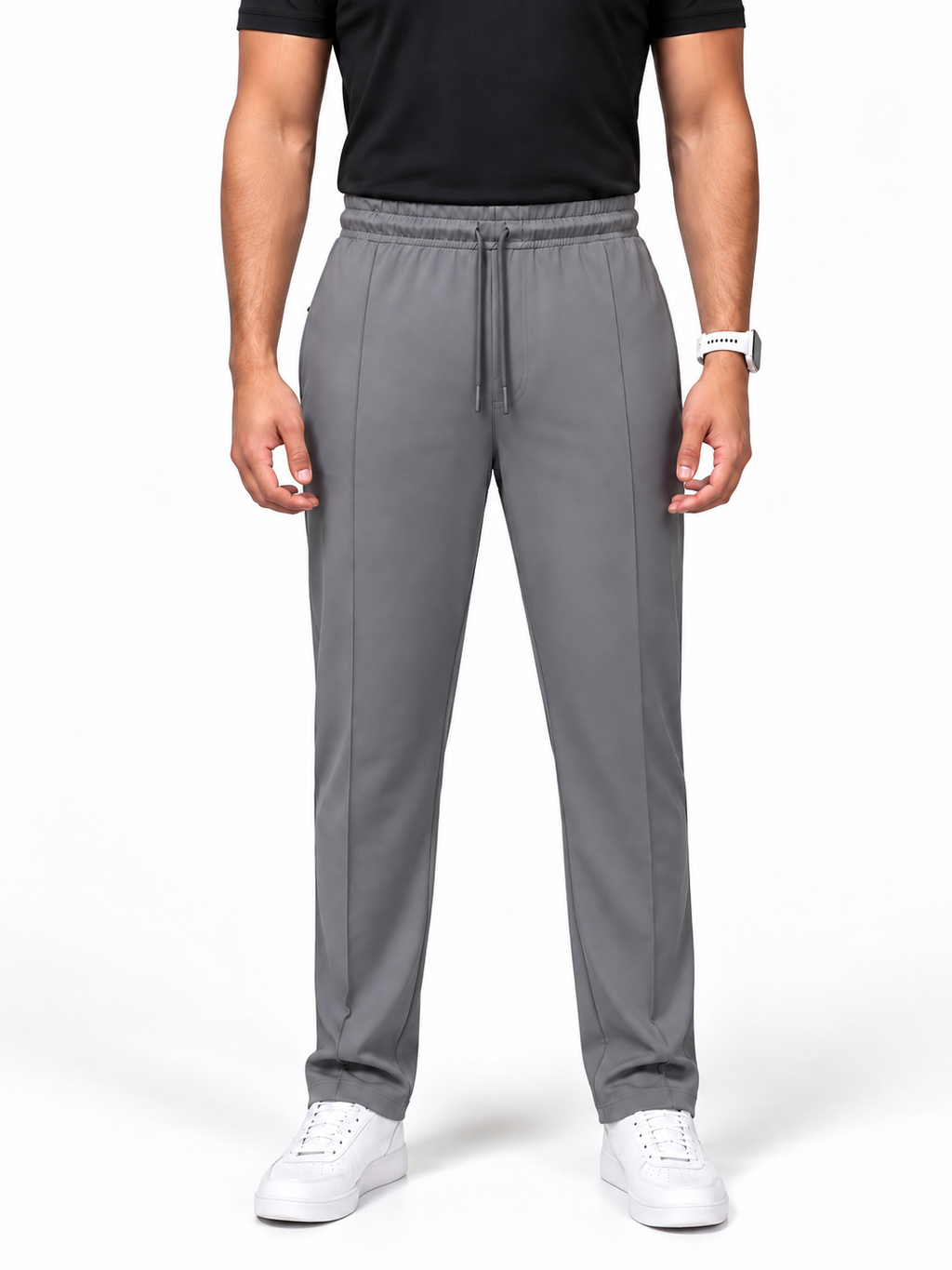 Men's Center Line Stitch Pleated Trousers – Premium Lycra