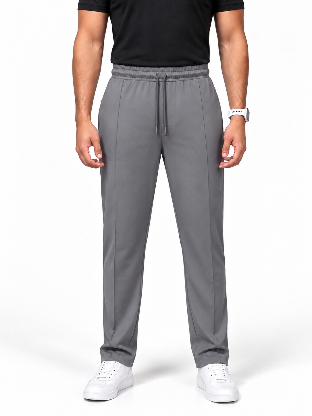 Men's Center Line Stitch Pleated Trousers – Premium Lycra
