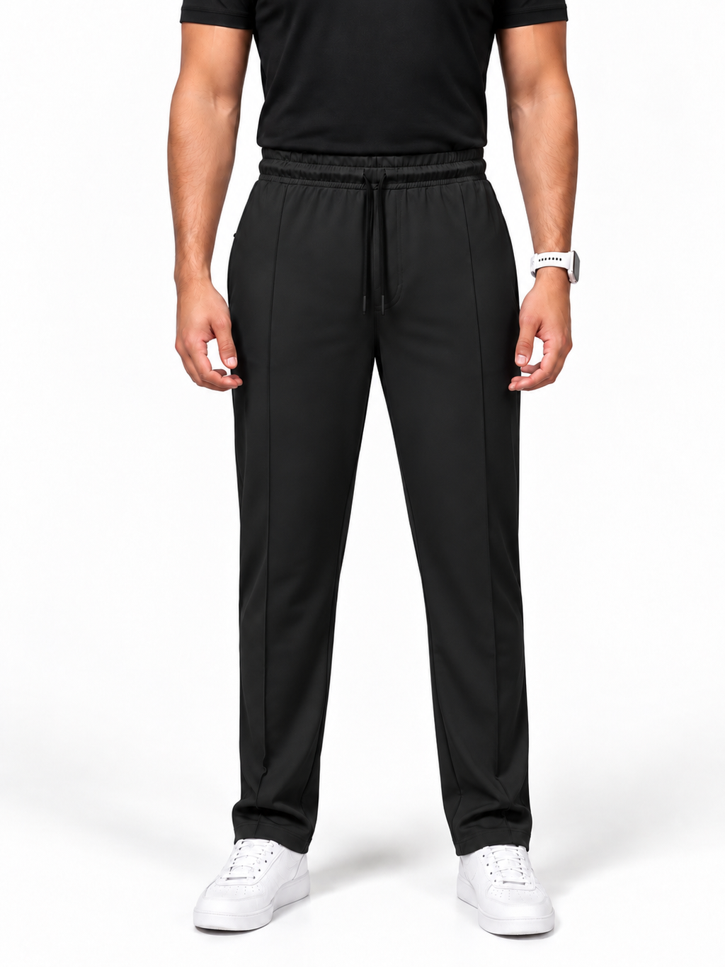 Men's Center Line Stitch Pleated Trousers – Premium Lycra