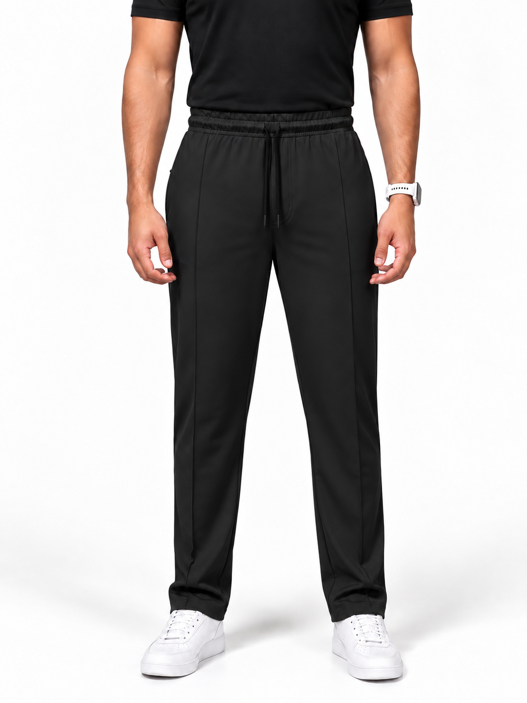 Men's Center Line Stitch Pleated Trousers – Premium Lycra