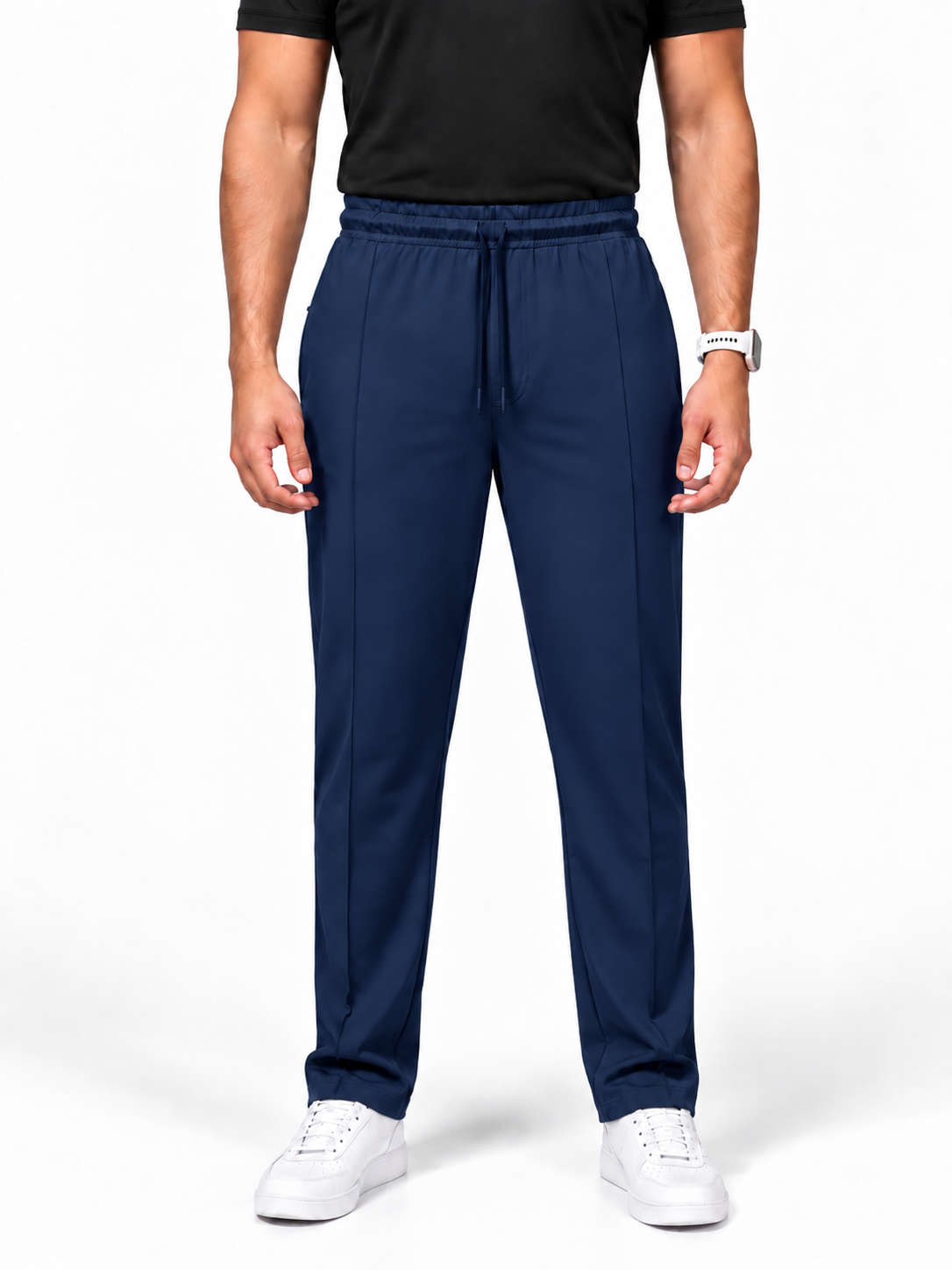 Men's Center Line Stitch Pleated Trousers – Premium Lycra
