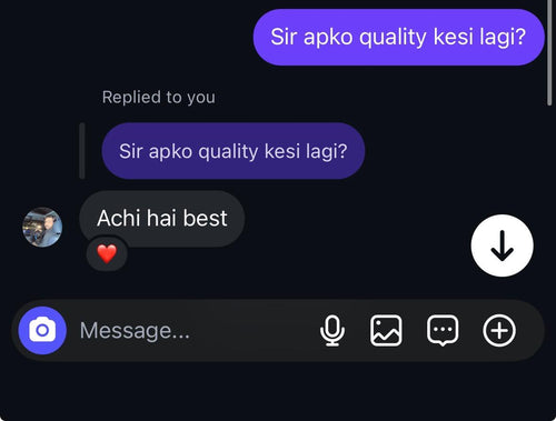 Customer feedback screenshot