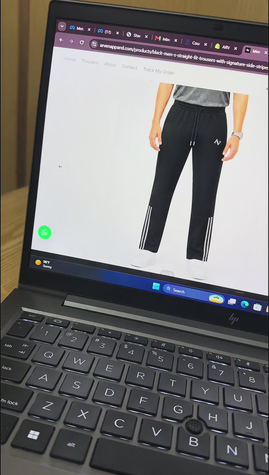 Men’s Straight-Fit Trousers with Signature Side Stripes