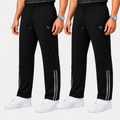 Pack of 2 Men’s Straight-Fit Trousers with Signature Side Stripes - Straight Fit Essentials